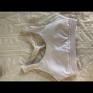 White MyProtein sports bra